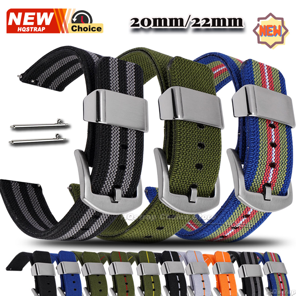 Nato Strap Nylon - Эластичный нейлоновый ремешок с металлическим кольцом