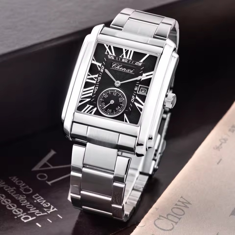 Мужские кварцевые часы CHENXI  – обзор и цена Cartier Watch Tank